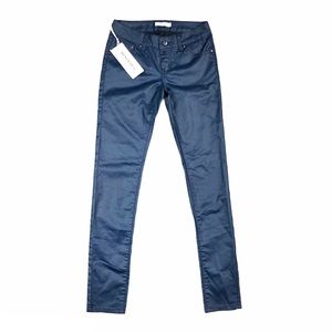 NWT Denim Hug navy coated skinny pants